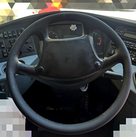 DİKİŞLİ DİREKSİYON KILIFI SİYAH DERİ SİYAH DİKİŞLİ SETRA OTOBÜS İÇİN