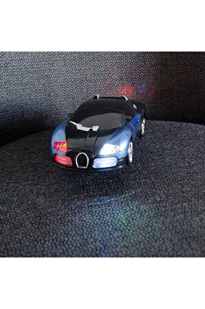 Transformers Mavi Robota Dönüşebilen Bugatti Araba Işıklı Sesli Müzikli Kendi Kendine Gezen 20 Cm