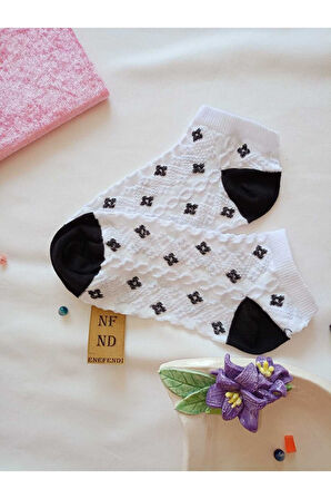 3 ÇİFT ÇORAP PAMUKLU BURUN DİKİŞSİZ PATİK YUMUŞAK KISA KONÇ DESENLİ KADIN ÇORABI 36-40