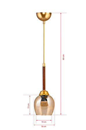 Tekli Volga Sarkıt Ceviz Gold Bal Camlı