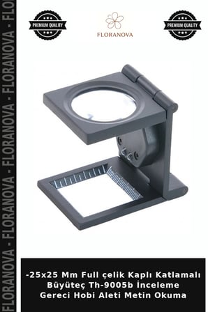 -25x25 Mm Full çelik Kaplı Katlamalı Büyüteç Th-9005b İnceleme Gereci Hobi Aleti Metin Okuma