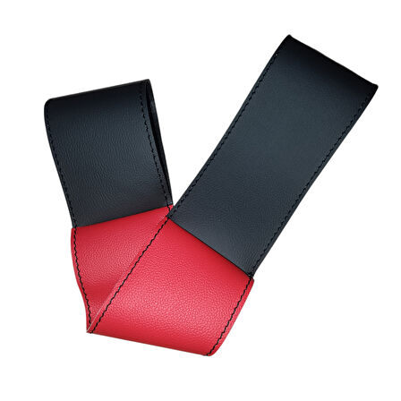 DİKİŞLİ DİREKSİYON KILIFI SİYAH DERİ KIRMIZI DERİ SİYAH DİKİŞLİ IVECO STRALİS TIR KAMYON İÇİN