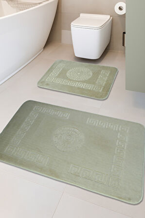 Simav Deluxe Kaymaz Taban, Yumuşacık, Emici 2'li Lüks Baskılı Banyo Paspası