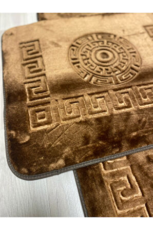 Simav Deluxe Kaymaz Taban, Yumuşacık, Emici 2'li Lüks Baskılı Banyo Paspası