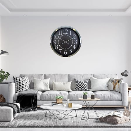 Silver Elegance Dekoratif 60 x 60 Cm Metal Duvar Saati iegxx