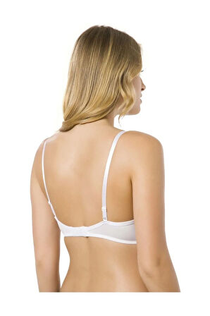 7050-b Destekli-balenli Micro Kaplı Silikonlu Sütyen Ten 90