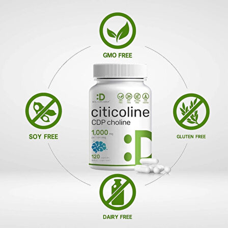 DEAL SUPPLEMENT Cognizin Citicoline(Sitikolin) CDP Choline 1000mg 120 Caps Extra Strength Nootropic B Vitamin Properties Promotes Brain Health Memory  Focus Non-GMO