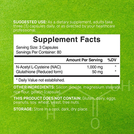 Deal Supplement NAC Supplement (N-Acetyl Cysteine) with Reduced Glutathione, 240 Capsules