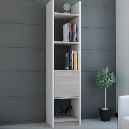 Kitaplık Elips 103 Tekli Beyaz Cordoba