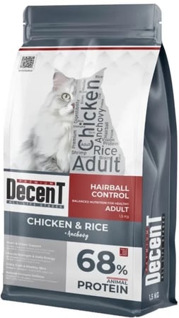 Decent Tuklu Yetişkin Kedi sı 1,5 Kg Control Tuk & Pirinç Yetişkin Kedi sı