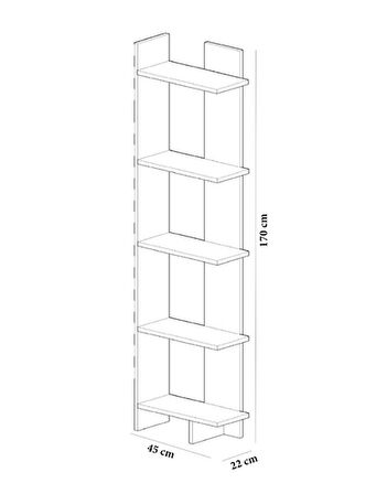 Kitaplık Sky Teak Beyaz