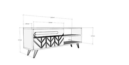 TV Ünitesi İtalya Beyaz 120 cm