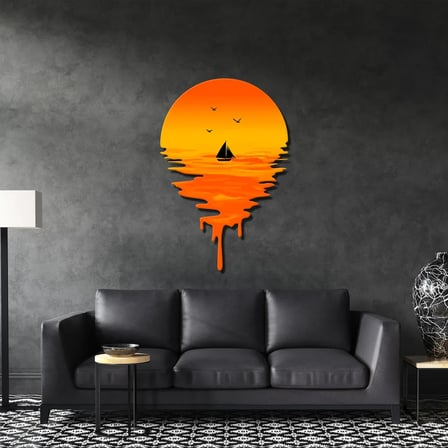 Günbatımı Metal Tablo 35x50 cm