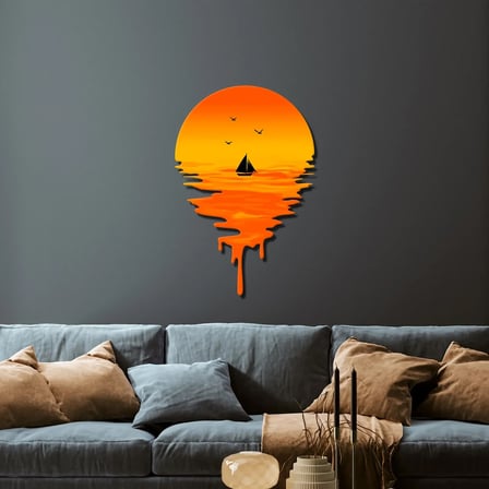 Günbatımı Metal Tablo 35x50 cm