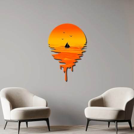 Günbatımı Metal Tablo 45x65 cm