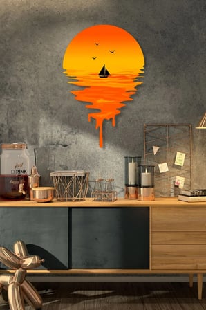Günbatımı Metal Tablo 45x65 cm