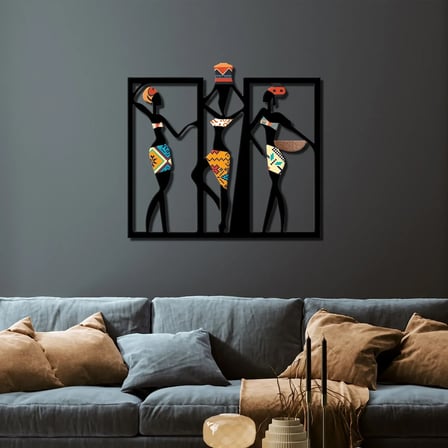 Afrikalı Kadınlar Metal Tablo 40x35 cm