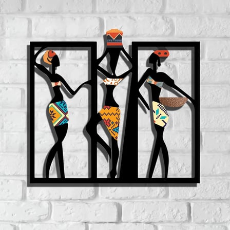 Afrikalı Kadınlar Metal Tablo 40x35 cm