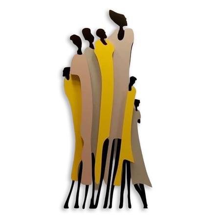 Soyut İnsan Figürleri Metal Tablo 23x50 cm