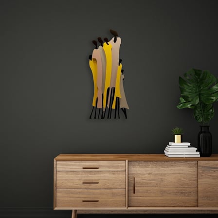 Soyut İnsan Figürleri Metal Tablo 29x65 cm