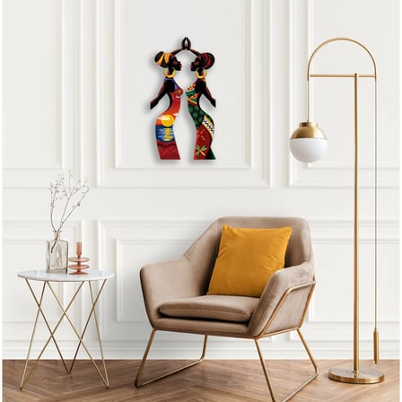 İki Afrikalı Kadın (Gün Batımı) Metal Tablo 50x95 cm