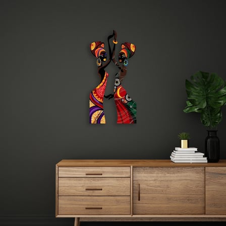 Dans Eden Afrikalı Kadınlar Metal Tablo 48x95 cm