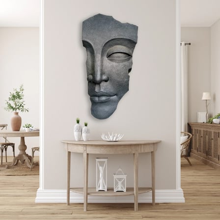 Taş Yüz Heykeli Metal Tablo 50x95 cm