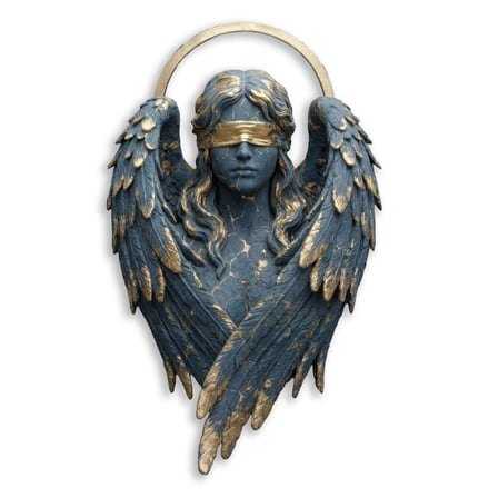 Gözü Bağlı Melek Metal Tablo 49x80 cm