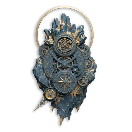 Steampunk Dişli Saat Metal Tablo 51x95 cm