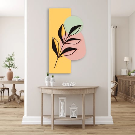 Minimalist Yaprak Metal Tablo 29x50 cm