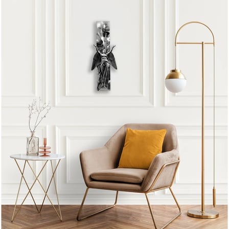 Kanatlı Melek Heykeli Metal Tablo 56x150 cm