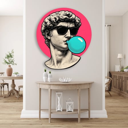 Güneş Gözlüklü David – Sakız (Pop Art) Metal Tablo 85x95 cm