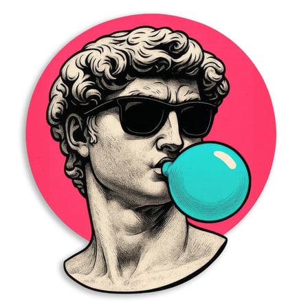 Güneş Gözlüklü David – Sakız (Pop Art) Metal Tablo 85x95 cm