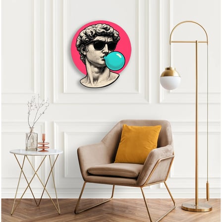 Güneş Gözlüklü David – Sakız (Pop Art) Metal Tablo 85x95 cm