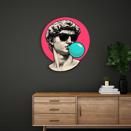 Güneş Gözlüklü David – Sakız (Pop Art) Metal Tablo 85x95 cm