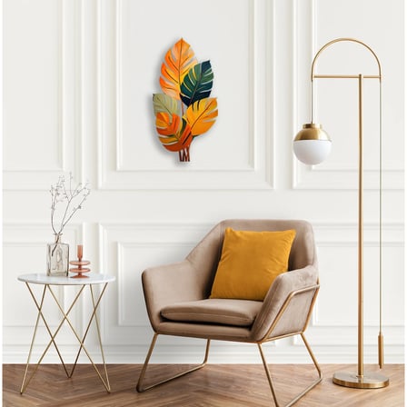 Tropikal Yapraklar Metal Tablo 50x95 cm