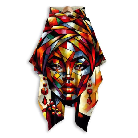 Mozaik Afrikalı Kadın Metal Tablo 49x80 cm