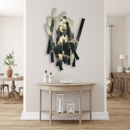 Dilimli Mona Lisa Metal Tablo 61x95 cm