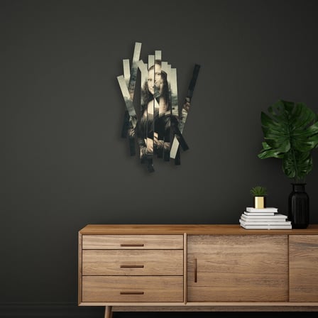 Dilimli Mona Lisa Metal Tablo 61x95 cm