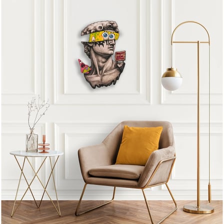 Sünger Bob'lu David (Pop Art) Metal Tablo 35x50 cm