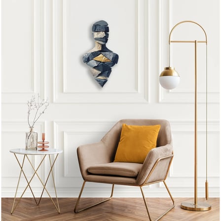 Taş Figür (Soyut İnsan) Metal Tablo 35x65 cm