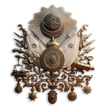 Osmanlı Devlet Arması Metal Tablo 81x95 cm