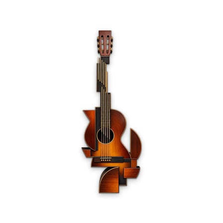 Geometrik Gitar Metal Tablo 55x150 cm