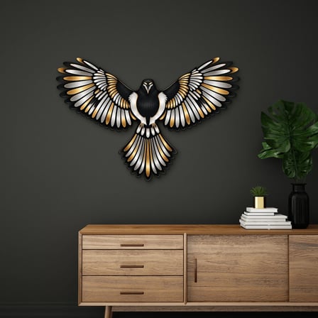 Kanatlarını Açmış Kartal Metal Tablo 60x40 cm