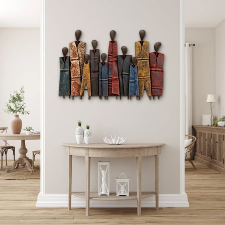 Patinalı İnsan Figürleri Metal Tablo 60x40 cm