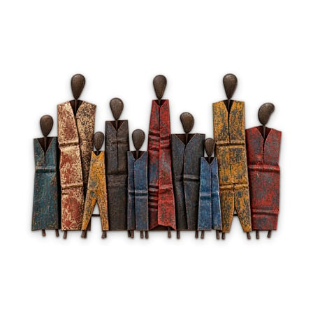 Patinalı İnsan Figürleri Metal Tablo 80x53 cm