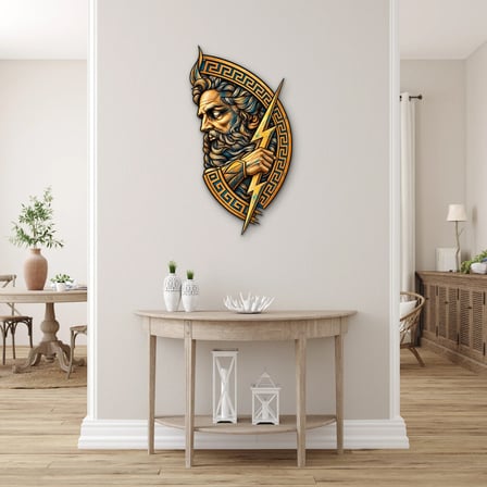 Zeus Madalyonu Metal Tablo 51x95 cm
