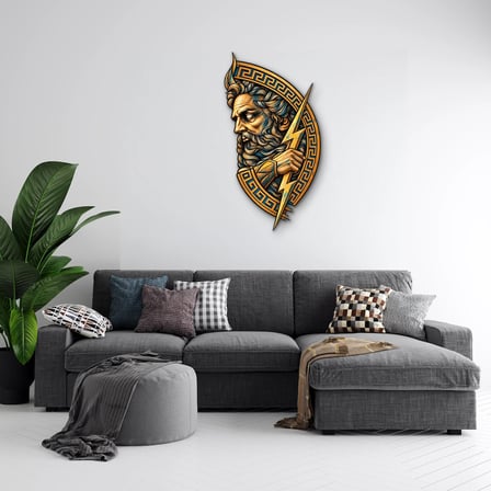 Zeus Madalyonu Metal Tablo 51x95 cm