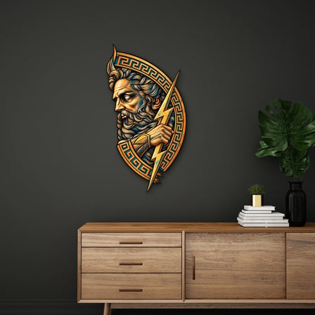Zeus Madalyonu Metal Tablo 51x95 cm