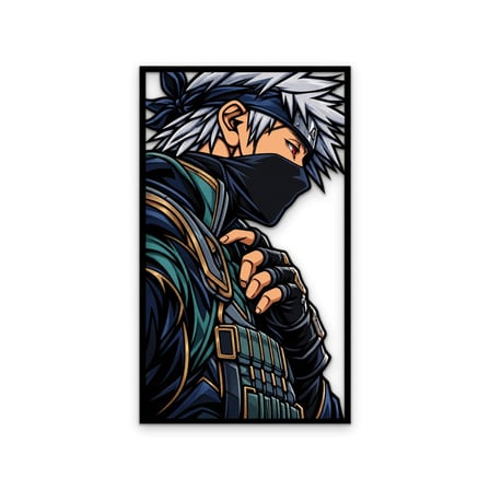 Maskeli Ninja Portresi Metal Tablo 30x50 cm
